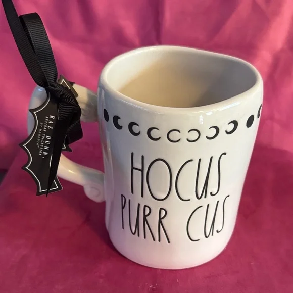 Rae Dunn Halloween Cat Mug with Moon Phases - Picture 2 of 4